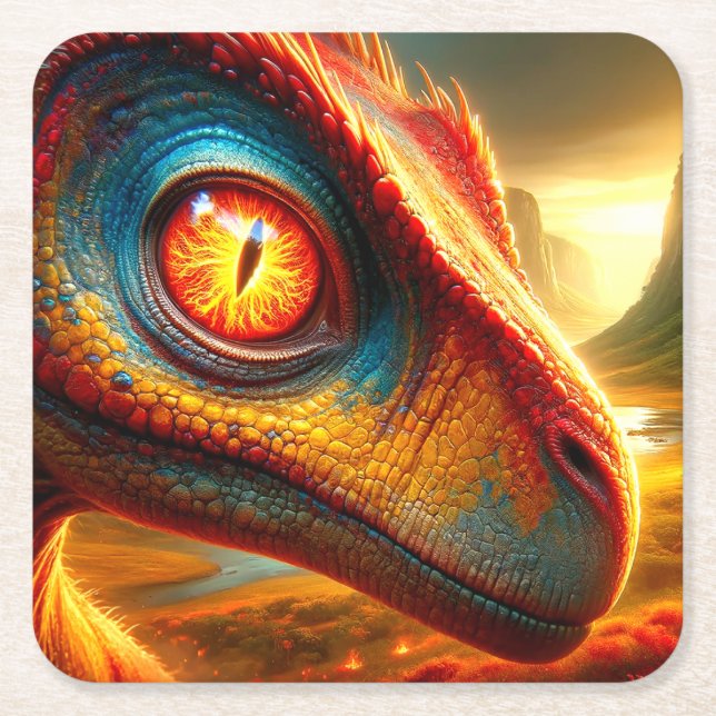 Dinosaur Underlägg Papper Kvadrat (Framsidan)