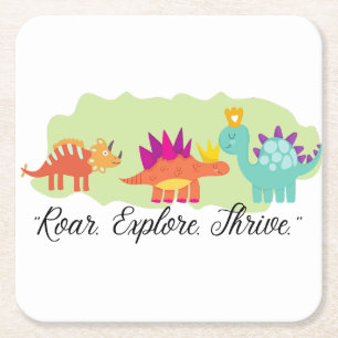 Dinosaur Underlägg Papper Kvadrat