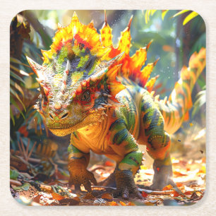 Dinosaur Underlägg Papper Kvadrat