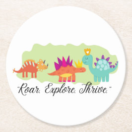 Dinosaur Underlägg Papper Rund