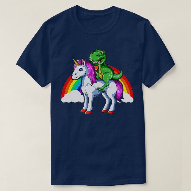 Dinosaur Unicorn Dinosaur Riding Unicorn T Rex Rai Shirt (Design framsida)