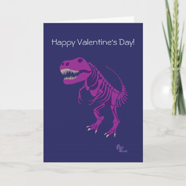 Dinosaur Valentine Day Card Helgkort (Framsida)