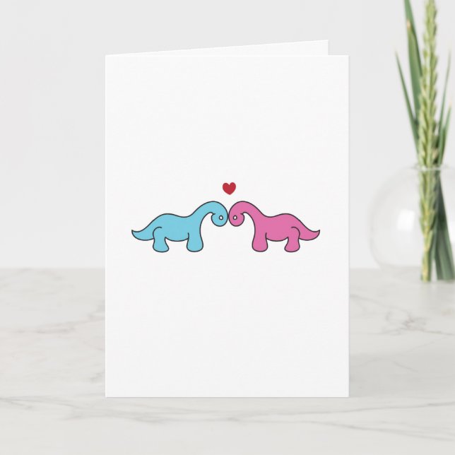 Dinosaur Valentine Day Card Helgkort (Framsida)