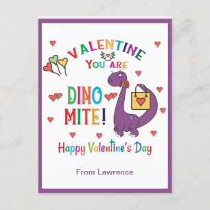 Dinosaur Valentine Du är Dino-mite Classroom Vykort