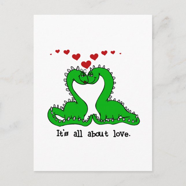 Dinosaur Valentine Kärlek Tshirts och Gifts Helg Vykort (Framsida)