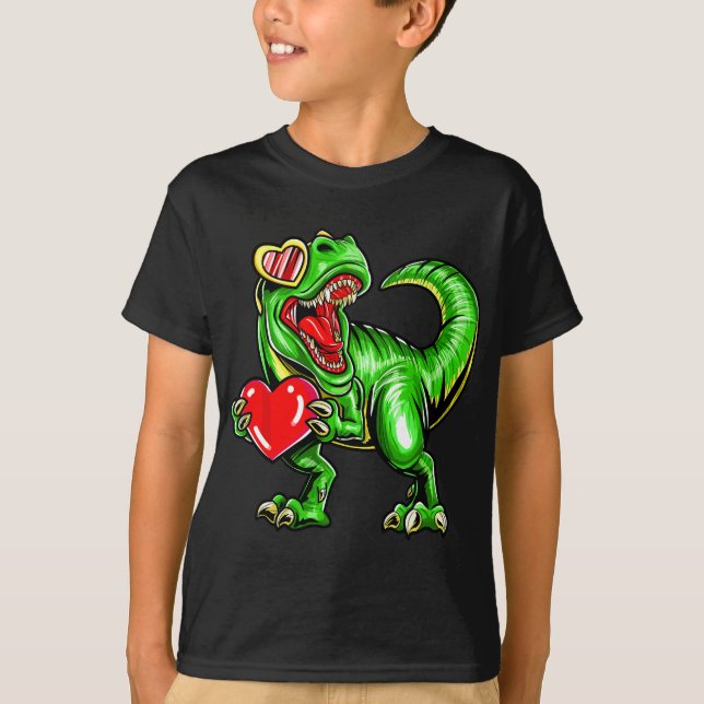 Dinosaur valentine trex valentines day mors dag t shirt (Framsida)