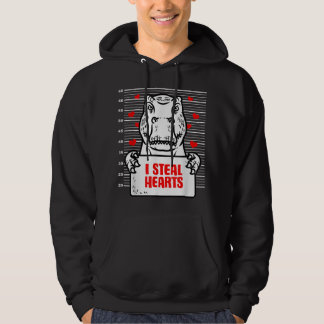 Dinosaur Valentines dag Kids I Steal Hearts T-Rex Hoodie