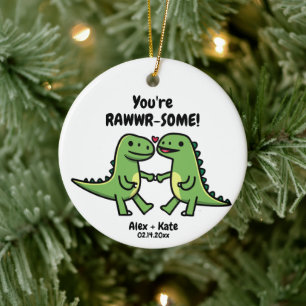 Dinosaur Valentiness Julgransprydnad Keramik