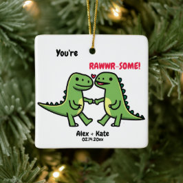 Dinosaur Valentiness Julgransprydnad Keramik