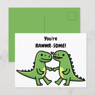 Dinosaur valentiness vykort