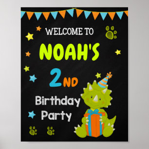 Dinosaur välkommen party-skylt Dino poster