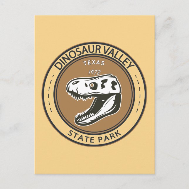 Dinosaur Valley State Park Texas Badge Vykort (Framsida)