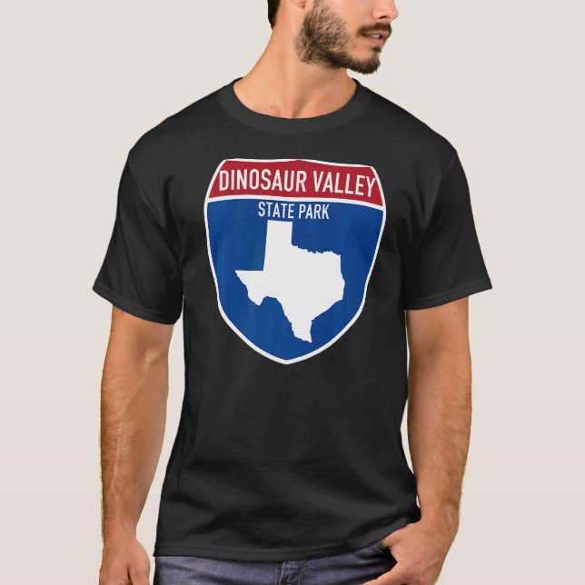 Dinosaur Valley State Park Texas Highway Vacation T Shirt (Framsida)