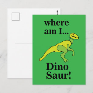 Dinosaur Var Är Jag Roligt Vykort