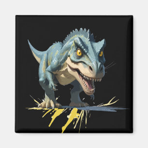 Dinosaur Vector Graphic Art Porträtt Animal Spirit Magnet