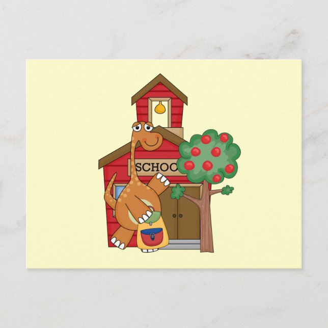 Dinosaur vid skolans t-shirts och gåvor vykort (Framsida)