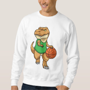 Dinosaur vid sport med basket lång ärmad tröja