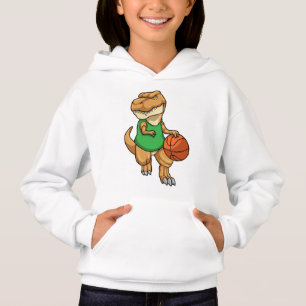 Dinosaur vid sport med basket t shirt