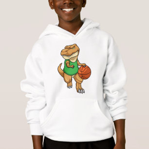 Dinosaur vid sport med basket t shirt