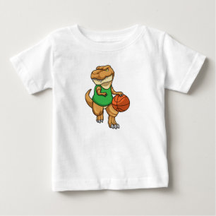 Dinosaur vid sport med basket t shirt