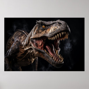 Dinosaur Vild Beast Porträtt Fierce Power Poster