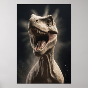Dinosaur Vild Djurs Elegant Dramatic Porträtt Art Poster