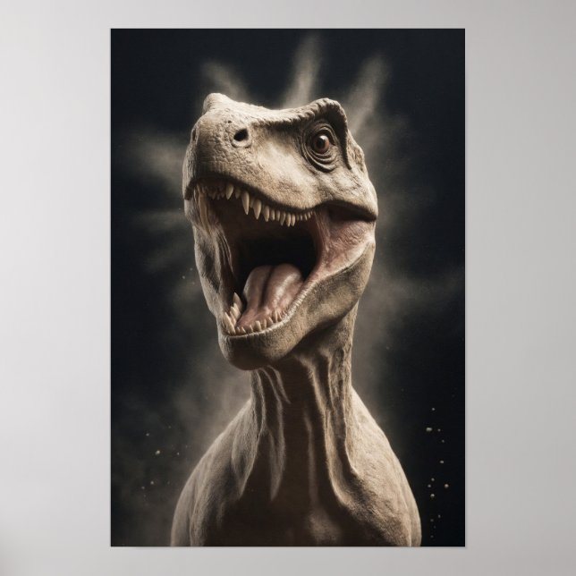 Dinosaur Vild Djurs Elegant Dramatic Porträtt Art Poster (Framsidan)