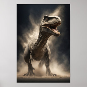 Dinosaur Vild Djurs Elegant Dramatic Porträtt Art Poster