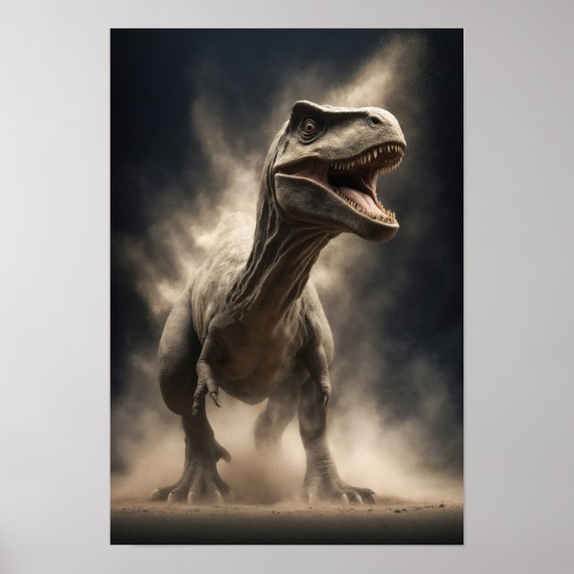 Dinosaur Vild Djurs Elegant Dramatic Porträtt Art Poster (Framsidan)