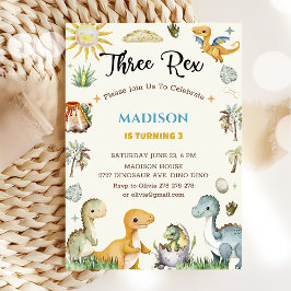 Dinosaur Vild En Pojke Inbjudningar