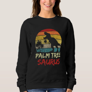 Dinosaur Vintage Retro Sunset Beach Handflatan Trä T Shirt
