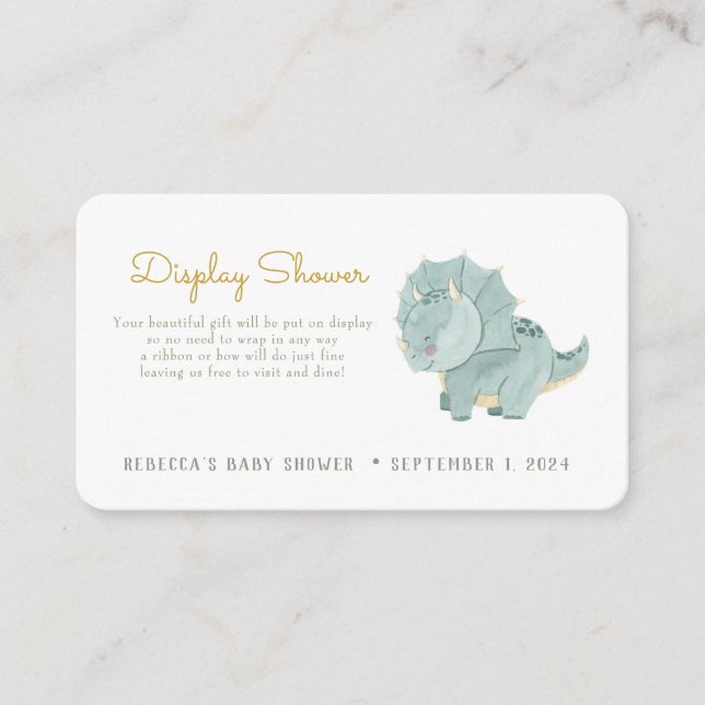 Dinosaur Visning Shower Tilläggskort (Framsida)