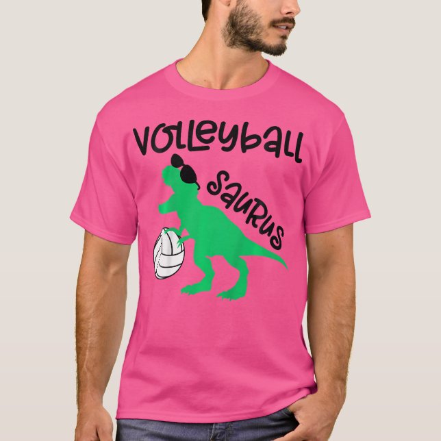 Dinosaur Volleyball Saurus Småbarn Boy Biggest Flä T Shirt (Framsida)