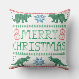Dinosaur Vult julsötare Pillow 20 x 20 tum Kudde