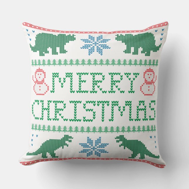 Dinosaur Vult julsötare Pillow 20 x 20 tum Kudde (Framsida)