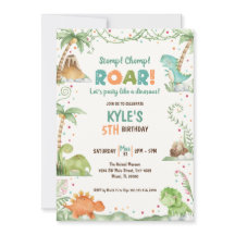 Dinosaur Watercolor Birthday