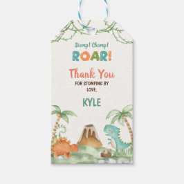 Dinosaur Watercolor Birthday Presentetikett