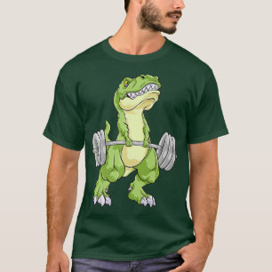 Dinosaur Weightlift T Rex Fitness Gym Workout Shirt