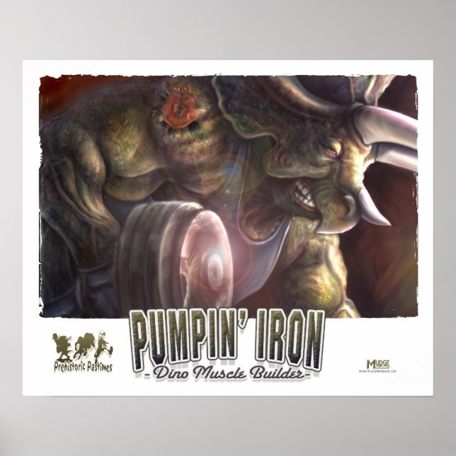 Dinosaur Weightlifter Poster (Framsidan)