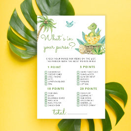 Dinosaur What's in your Purse Baby Shower Game