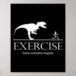 Dinosaur Workout Roligt Gifts Store Co. Exercise M Poster