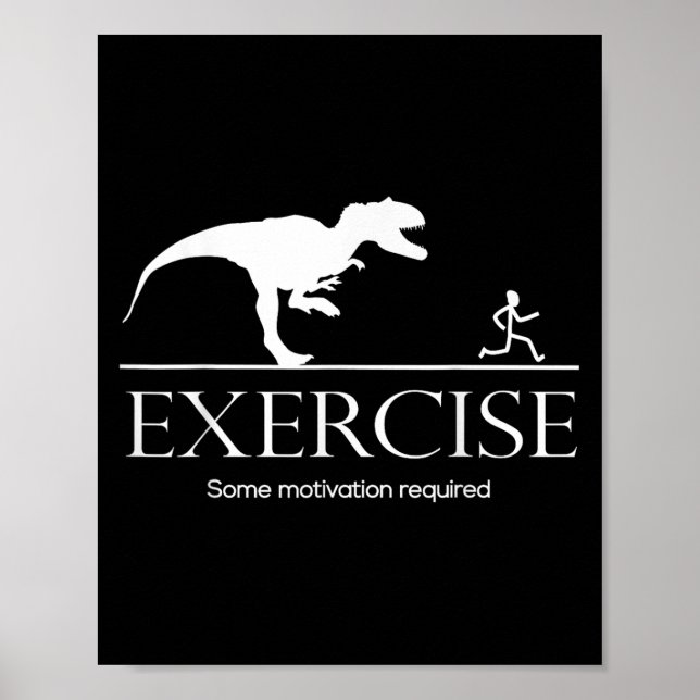 Dinosaur Workout Roligt Gifts Store Co. Exercise M Poster (Framsidan)