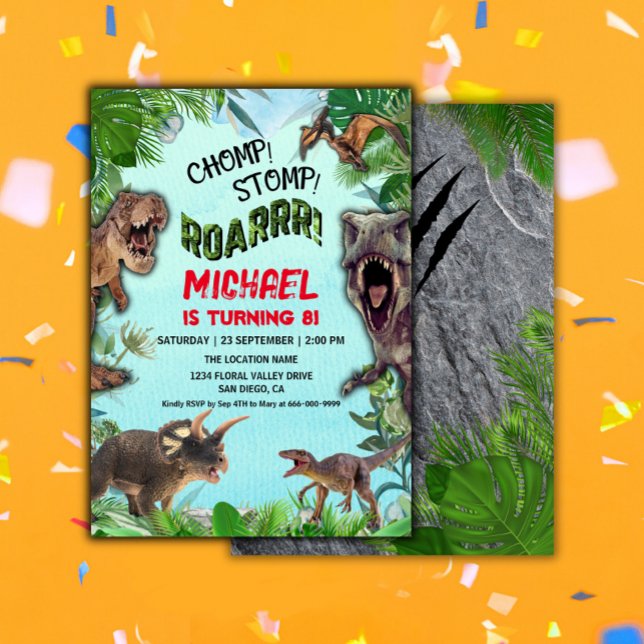 Dinosaur World Barns födelsedag Party Inbjudningar (Dinosaur Birthday Party Invitation)