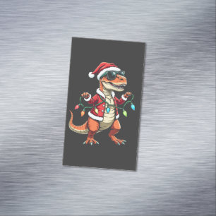 Dinosaur Wrapped med jultomten Ljus Magnetiska Visitkort