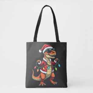 Dinosaur Wrapped med jultomten Ljus Tygkasse