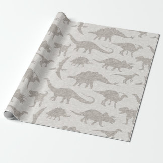 Dinosaur Wrapping Papper - Beige Presentpapper