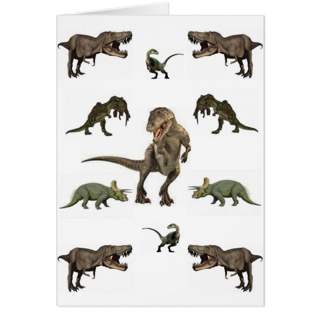 Dinosaur Wrapping Papper Hälsningskort (Framsidan)
