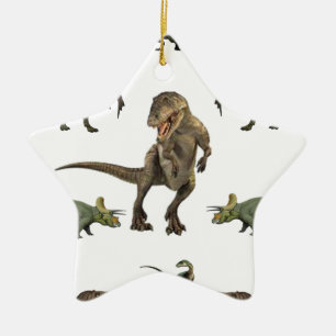 Dinosaur Wrapping Papper Julgransprydnad Keramik