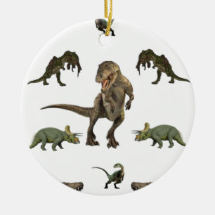 Dinosaur Wrapping Papper Julgransprydnad Keramik