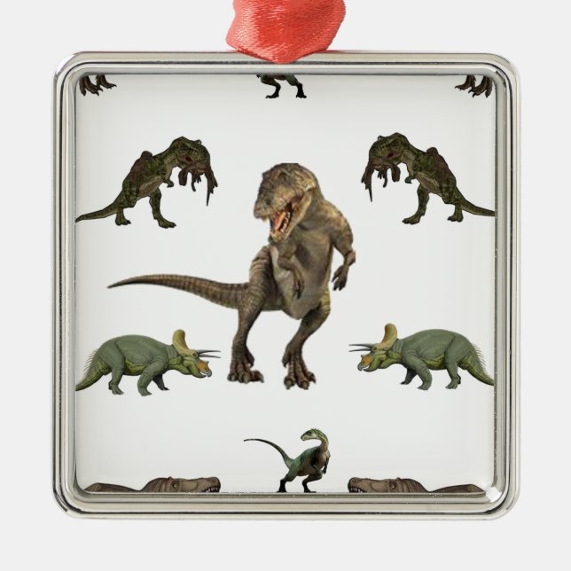 Dinosaur Wrapping Papper Julgransprydnad Metall (Framsidan)